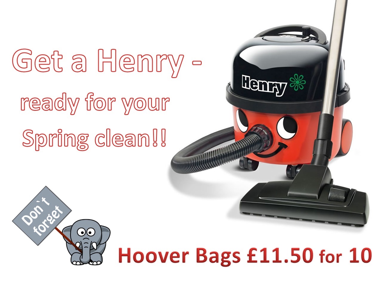 Spring Clean Henry Hoover hoover bags £11.50 for 10 special offer