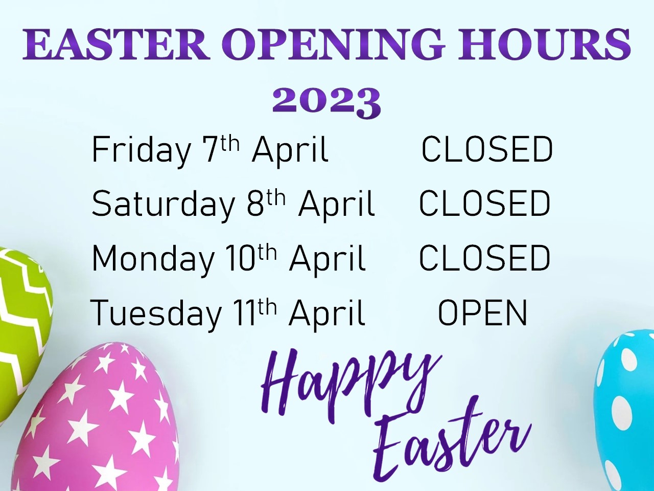Easter Hours 2023